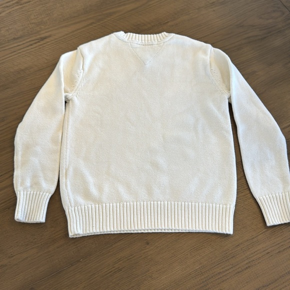 Tommy Hilfiger Kids‎ V-Neck Logo Off White Color Warm Winter Sweater Medium 8-10 - Picture 7 of 9